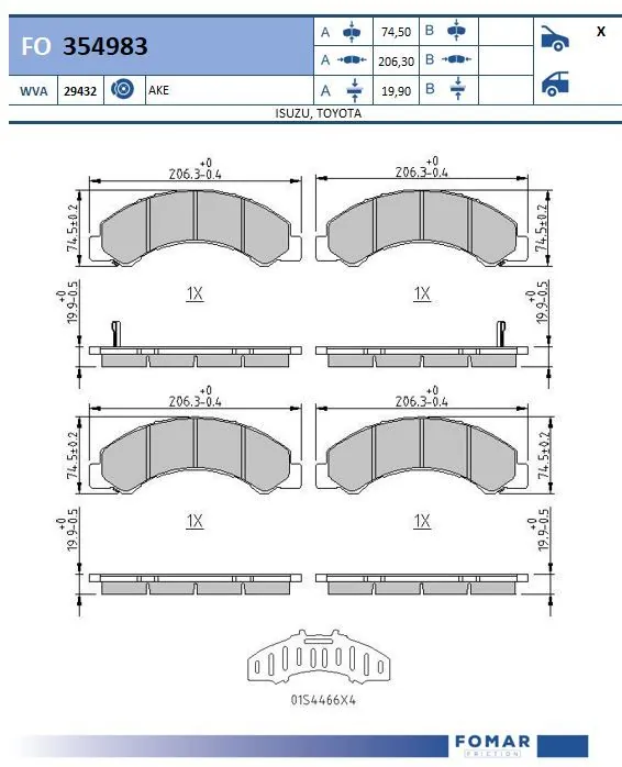 Brake Pad Set, disc brake